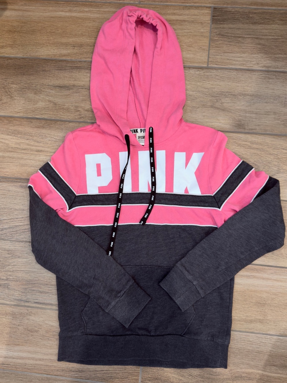 PINK Victoria's Secret Pink & Grey Hoodie